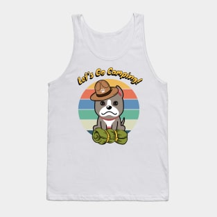 Cute Grey dog wants to go camping Tank Top